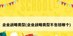 企业战略类型(企业战略类型不包括哪个)
