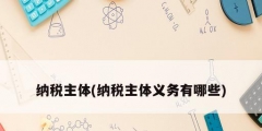 纳税主体(纳税主体义务有哪些)