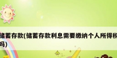 储蓄存款(储蓄存款利息需要缴纳个人所得税吗)