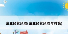 企业经营风险(企业经营风险与对策)