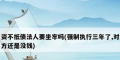 资不抵债法人要坐牢吗(强制执行三年了,对方还是没钱)