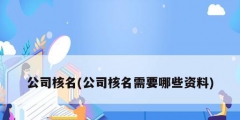 公司核名(公司核名需要哪些资料)