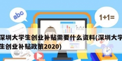 深圳大学生创业补贴需要什么资料(深圳大学生创业补贴政策2020)