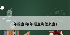 年报查询(年报查询怎么查)