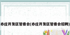 亦庄开发区管委会(亦庄开发区管委会招聘)