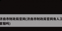 济南市财政局官网(济南市财政局官网有人工客服吗)
