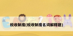 税收制度(税收制度名词解释题)