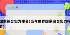 国家综合实力排名(当今世界国家综合实力排名)