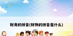财务的拼音(财物的拼音是什么)