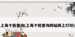 上海个税查询(上海个税查询网站网上打印)