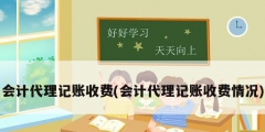 会计代理记账收费(会计代理记账收费情况)