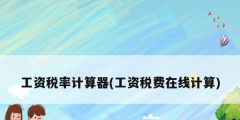 工资税率计算器(工资税费在线计算)