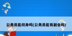 公务员能纹身吗(公务员能有副业吗)