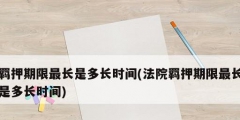 羁押期限最长是多长时间(法院羁押期限最长是多长时间)
