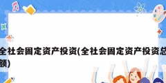全社会固定资产投资(全社会固定资产投资总额)