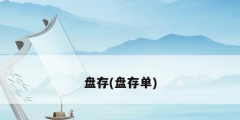 盘存(盘存单)