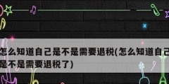 怎么知道自己是不是需要退税(怎么知道自己是不是需要退税了)