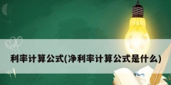 利率计算公式(净利率计算公式是什么)
