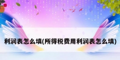 利润表怎么填(所得税费用利润表怎么填)