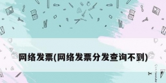 网络发票(网络发票分发查询不到)