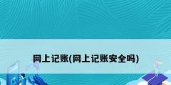 网上记账(网上记账安全吗)