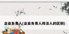 企业负责人(企业负责人和法人的区别)