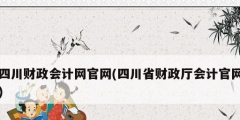 四川财政会计网官网(四川省财政厅会计官网)