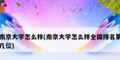南京大学怎么样(南京大学怎么样全国排名第几位)